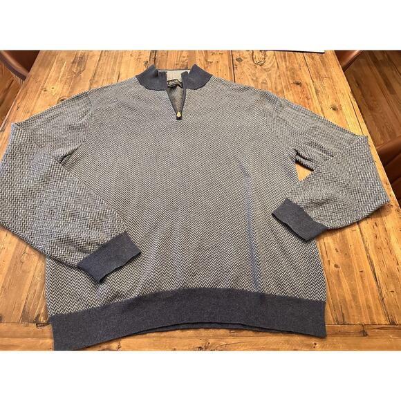 Brooks Brothers Cashmere Blend Quarter 1/4 Zip Pullover Sweater Size XXL - Picture 1 of 12